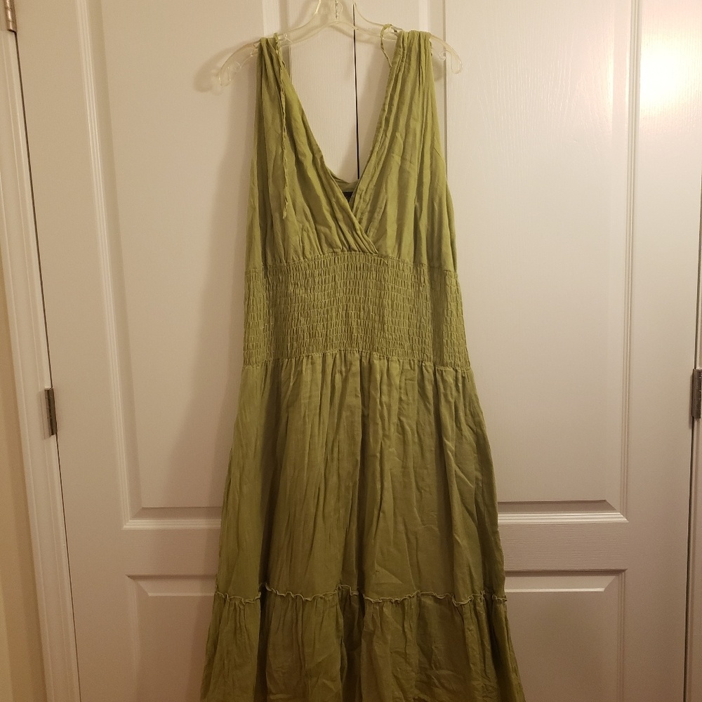 maxi dress needs to be layered under a camo jacket